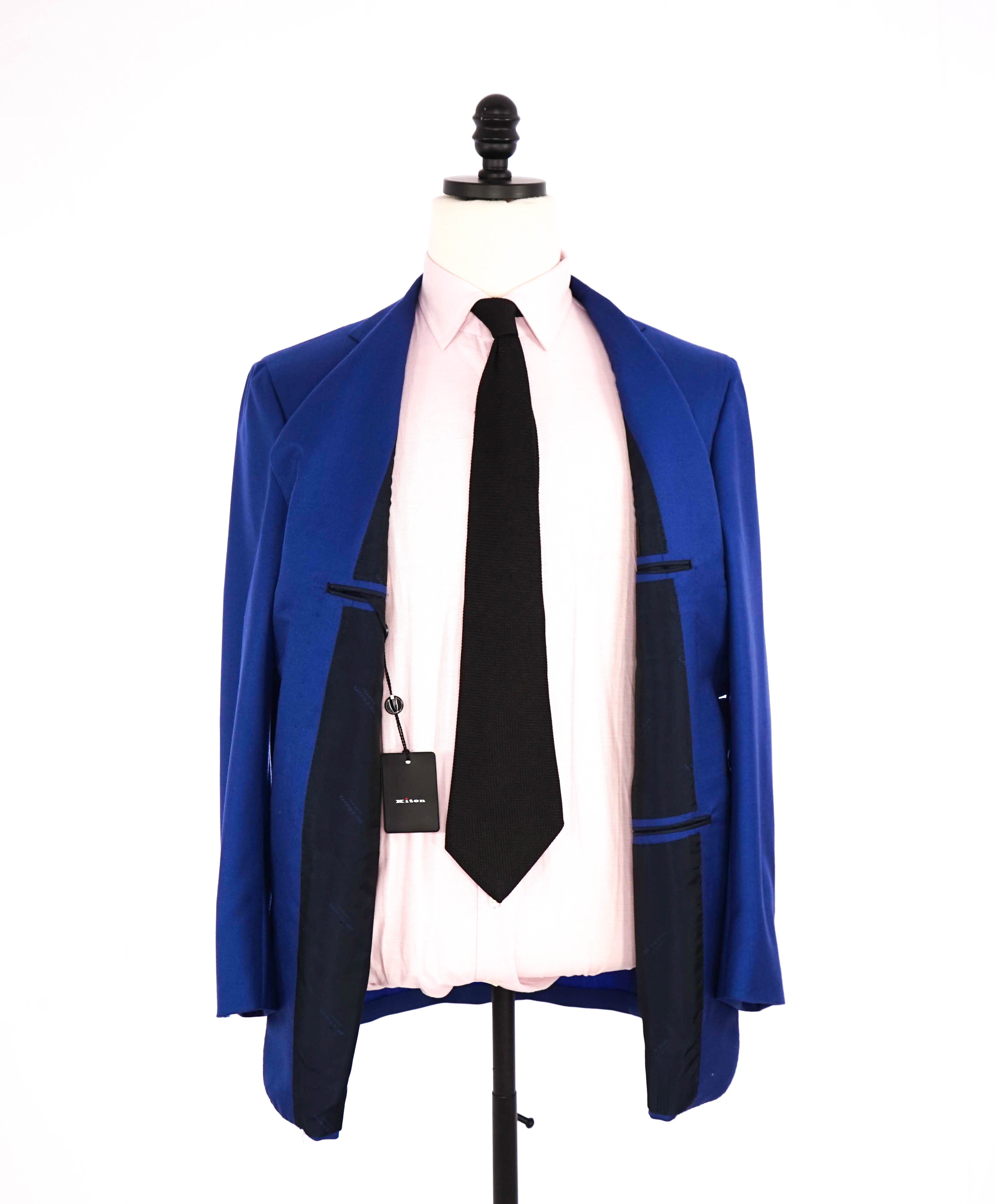 $9,600 KITON - *PURE CASHMERE* Cobalt Blue Patch Pocket 2/3 Roll Blazer - 40R