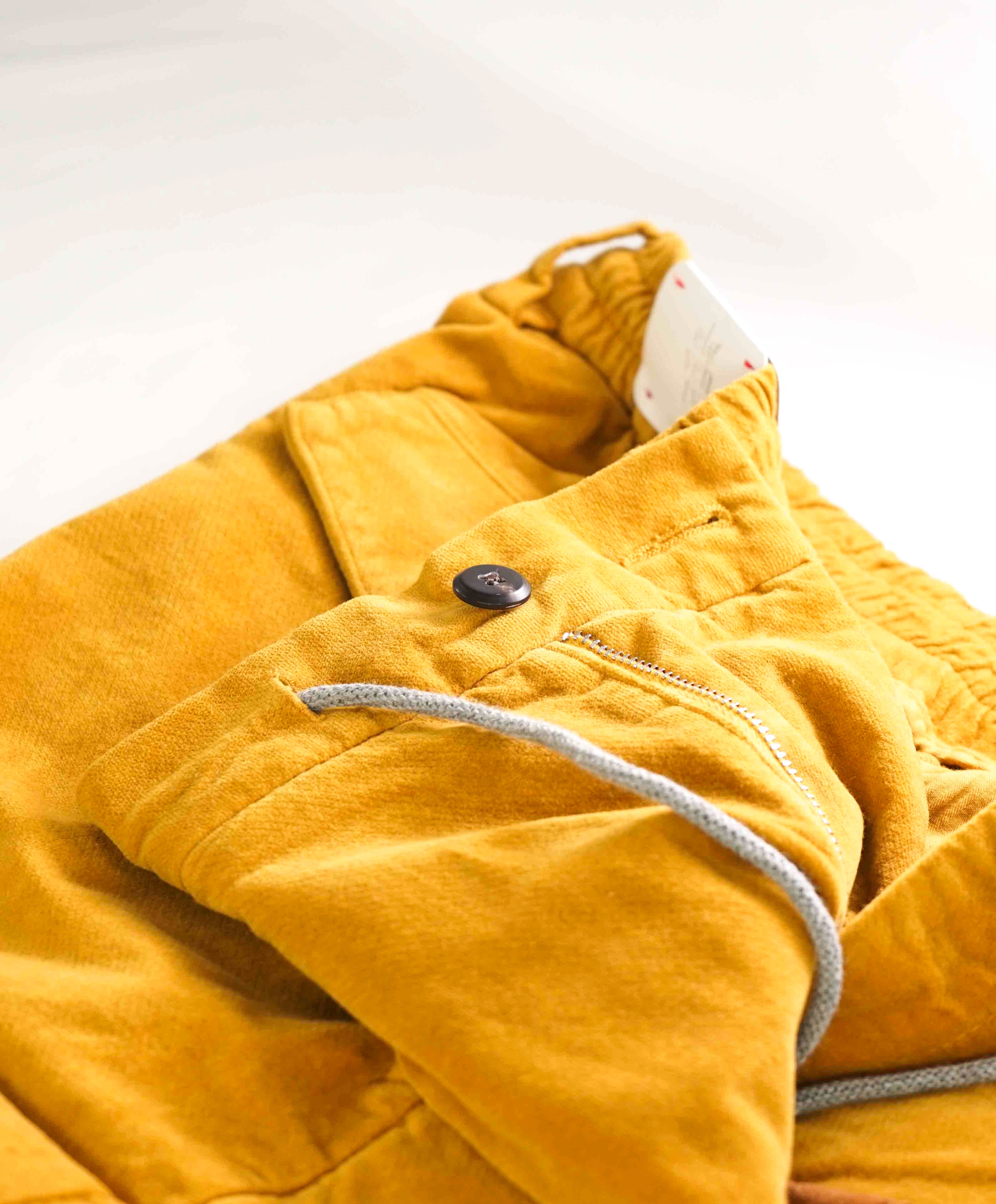 $695 ELEVENTY - JOGGER *WEATHERED VELVET* Yellow Cotton Pants- 33W