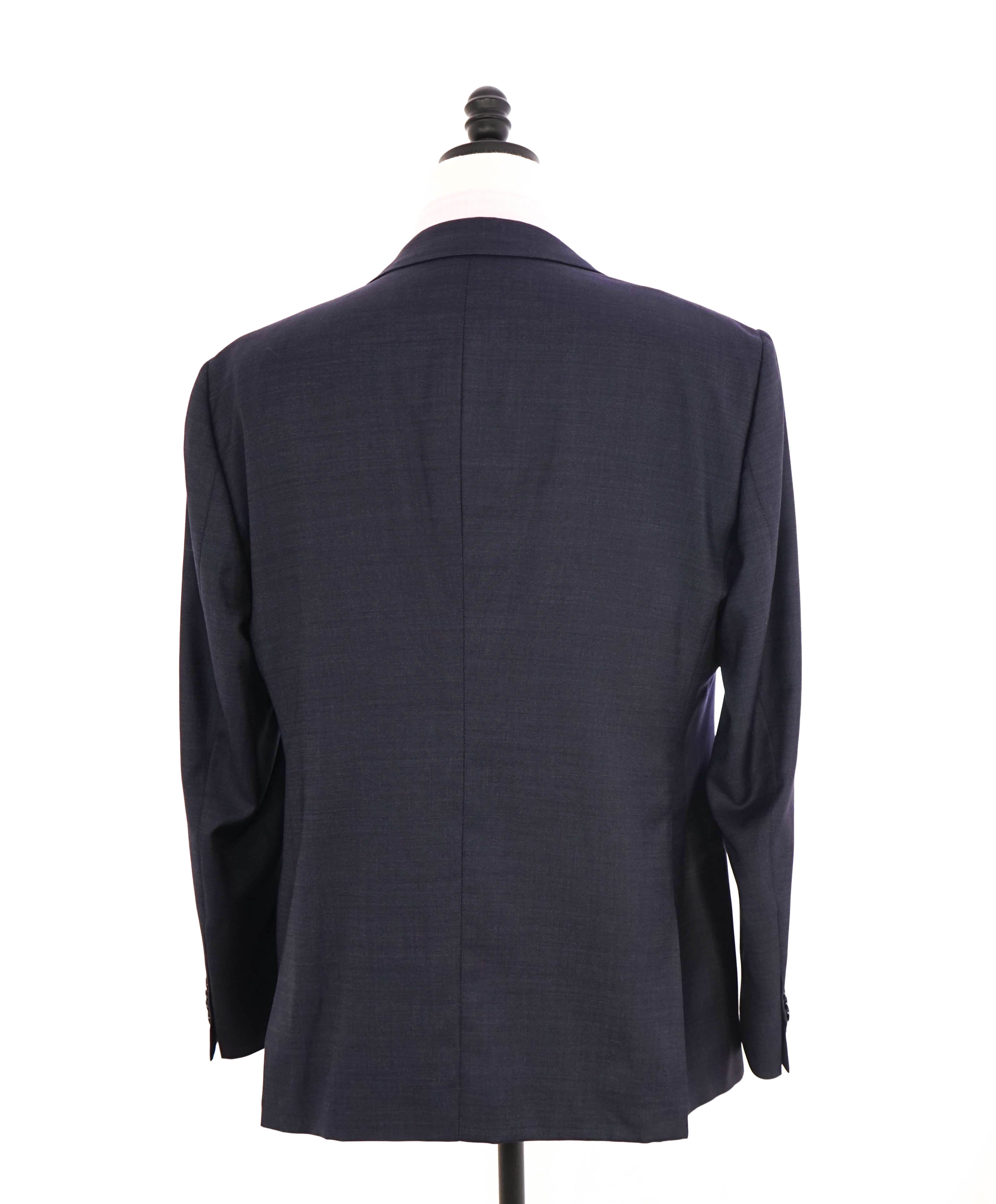 $3,795 GIORGIO ARMANI - "SOHO" Navy SILK Textured Solid Peak Lapel Suit - 46R