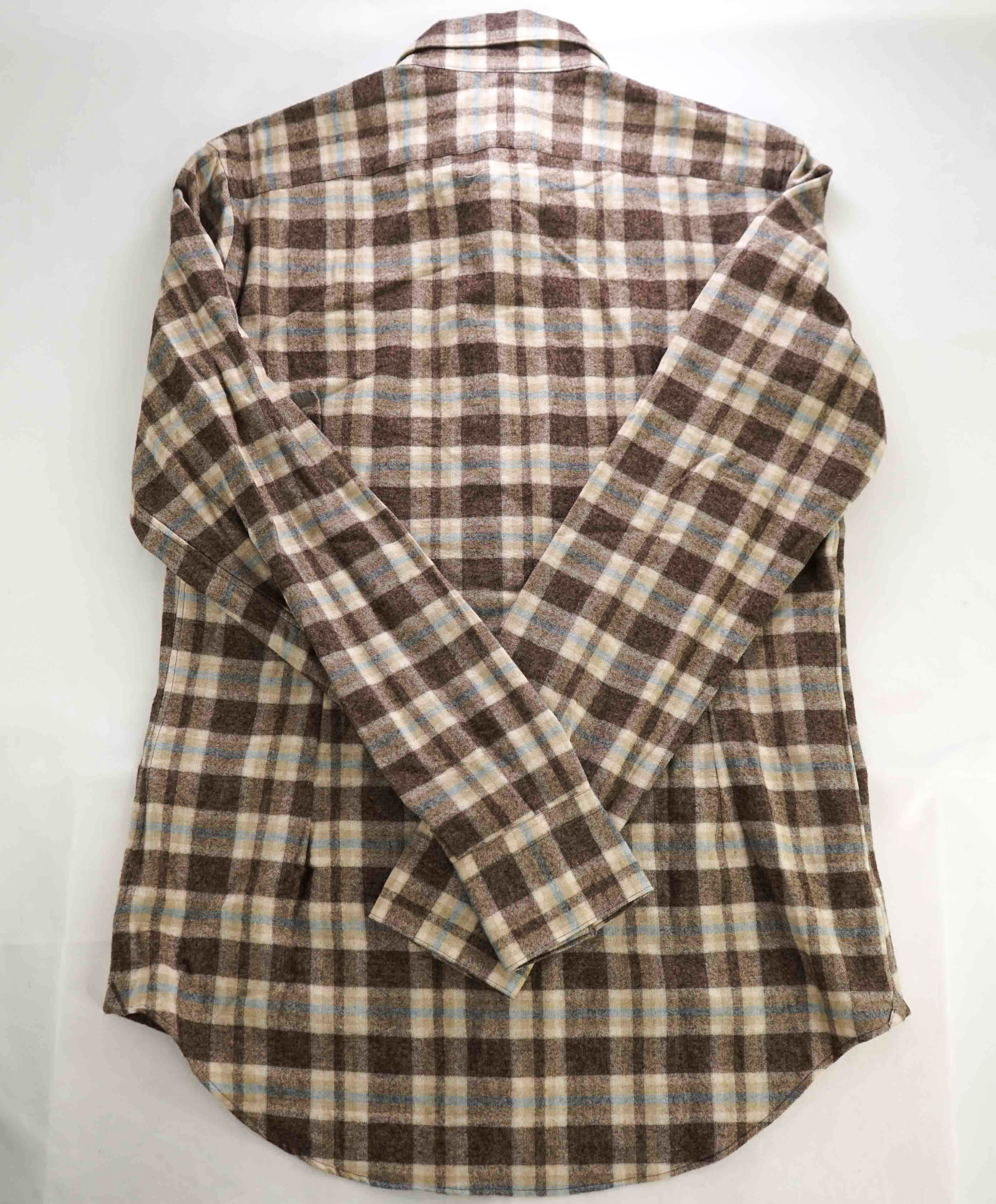 $495 ELEVENTY - Neutral *FLANNEL* CASHMERE/WOOL/Cotton Button Shirt - M