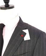 $4,000 ISAIA - "BASE GREGORY" Check Gray Plaid Coral Pin Suit - 42R