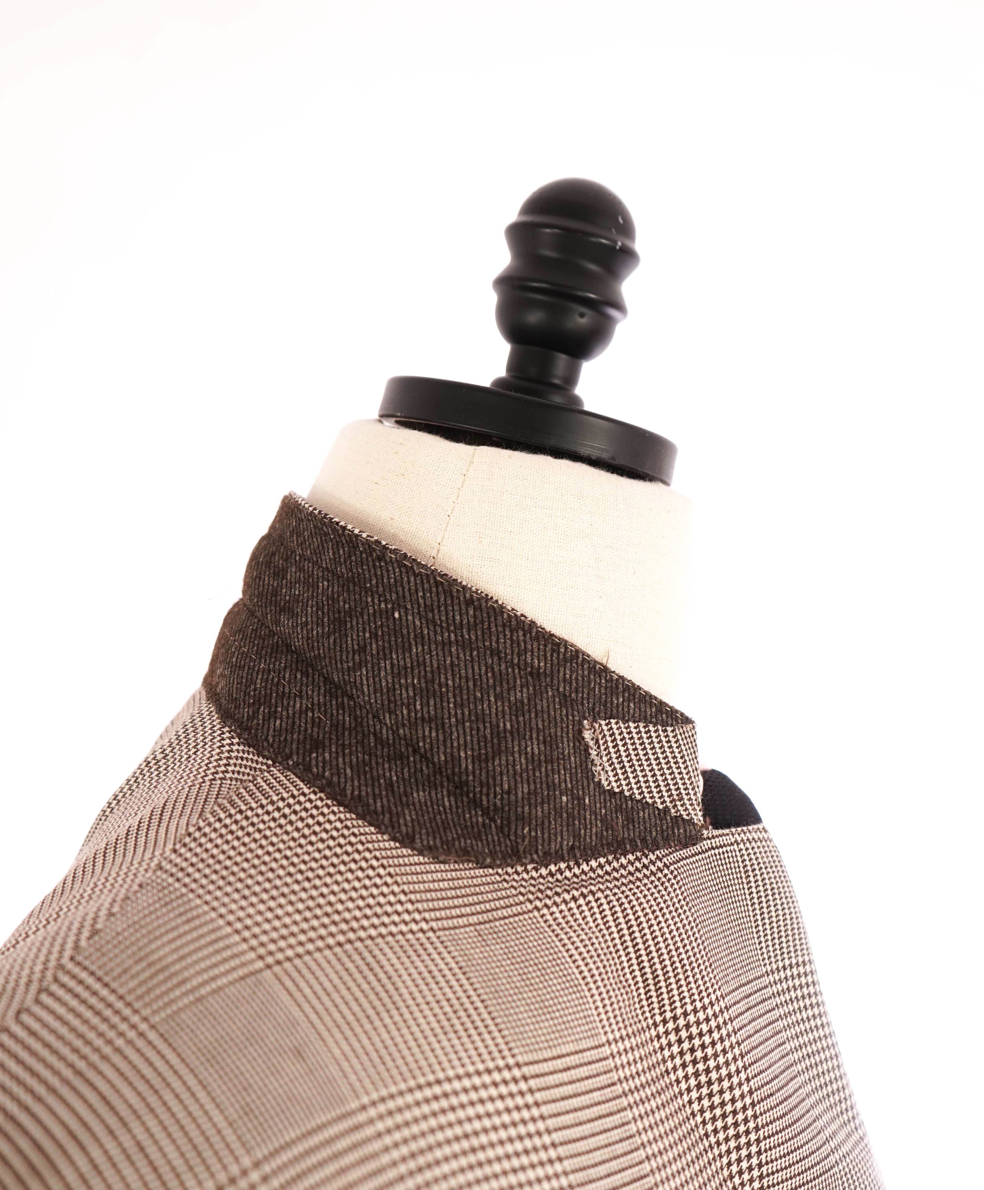 ERMENEGILDO ZEGNA - Neutral Brown Check *70% CASHMERE* SILK Blazer - 50L