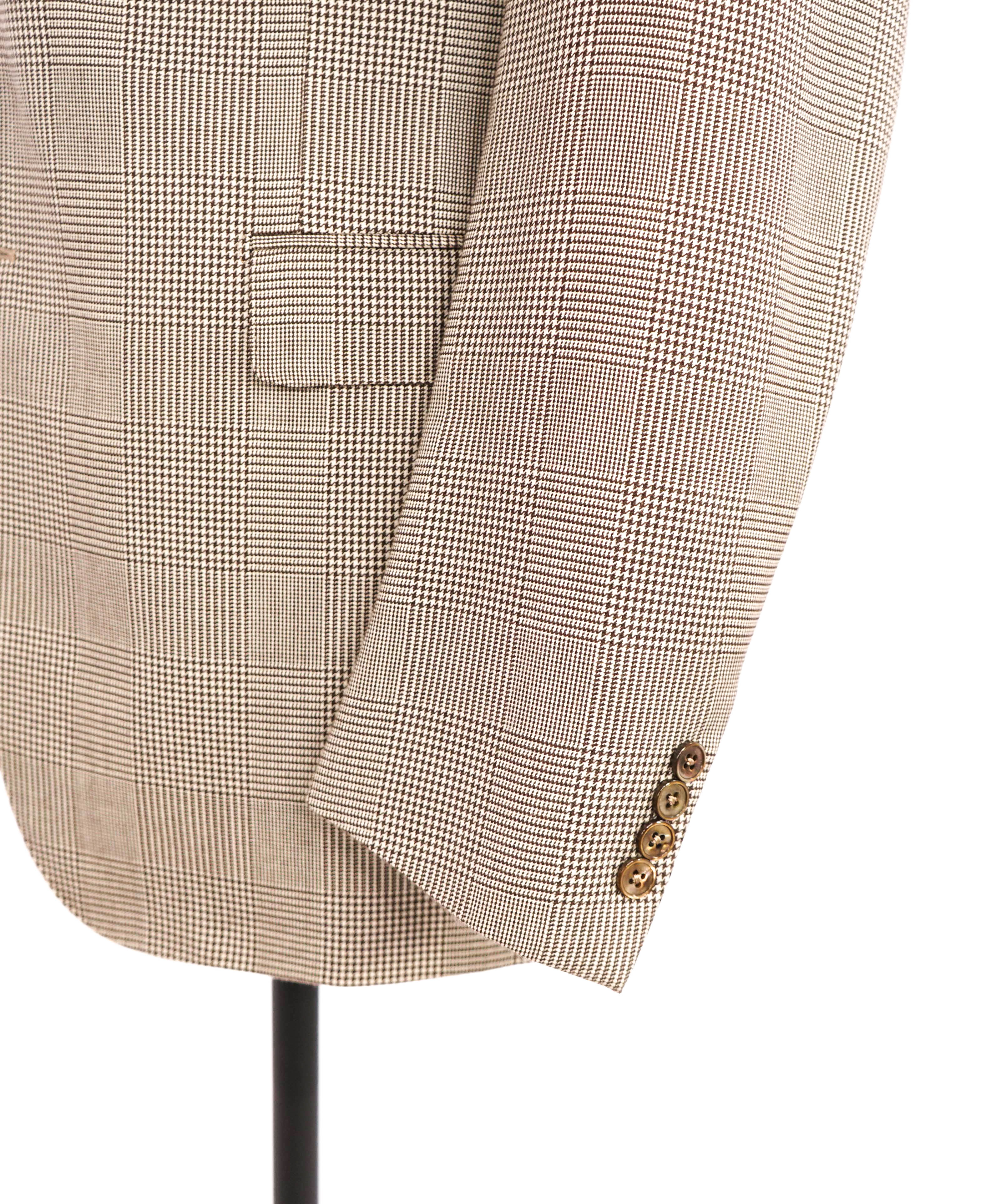 ERMENEGILDO ZEGNA - Neutral Brown Check *70% CASHMERE* SILK Blazer - 50L