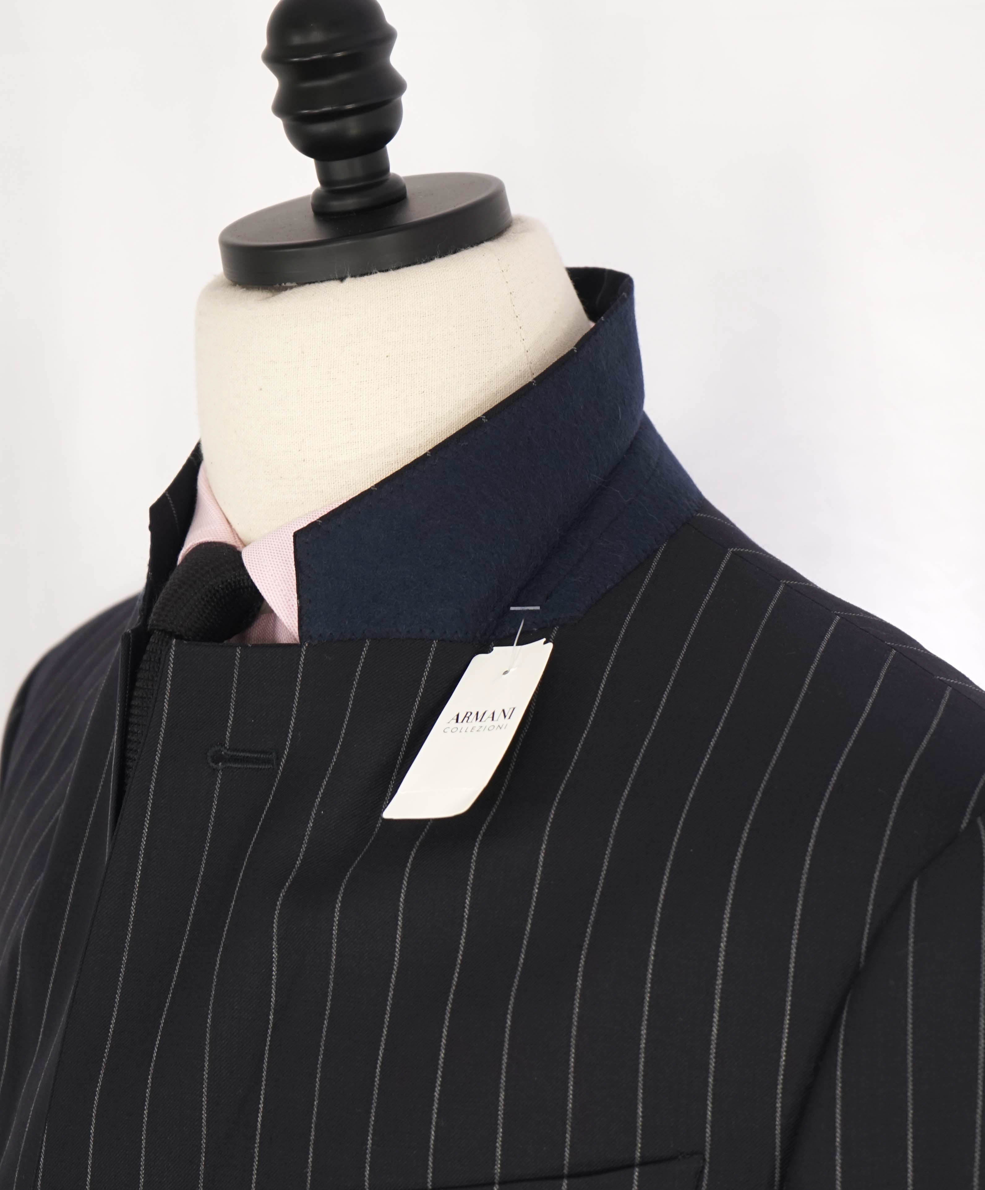 $1,895 ARMANI COLLEZIONI - Chalk Striped *G LINE* Notch Lapel Suit - 44R