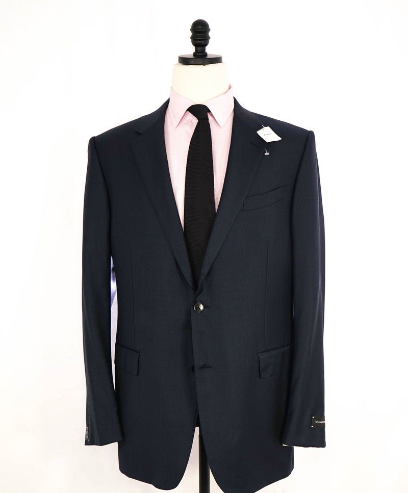 $3,250 ERMENEGILDO ZEGNA -"TROFEO" Navy Blue Birdseye Blazer - 46L