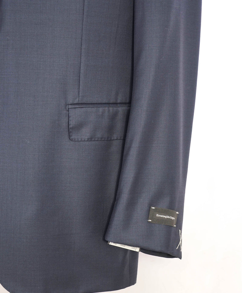 $3,250 ERMENEGILDO ZEGNA -"TROFEO" Navy Blue Birdseye Blazer - 46L