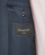 $3,250 ERMENEGILDO ZEGNA -"TROFEO" Navy Blue Birdseye Blazer - 46L