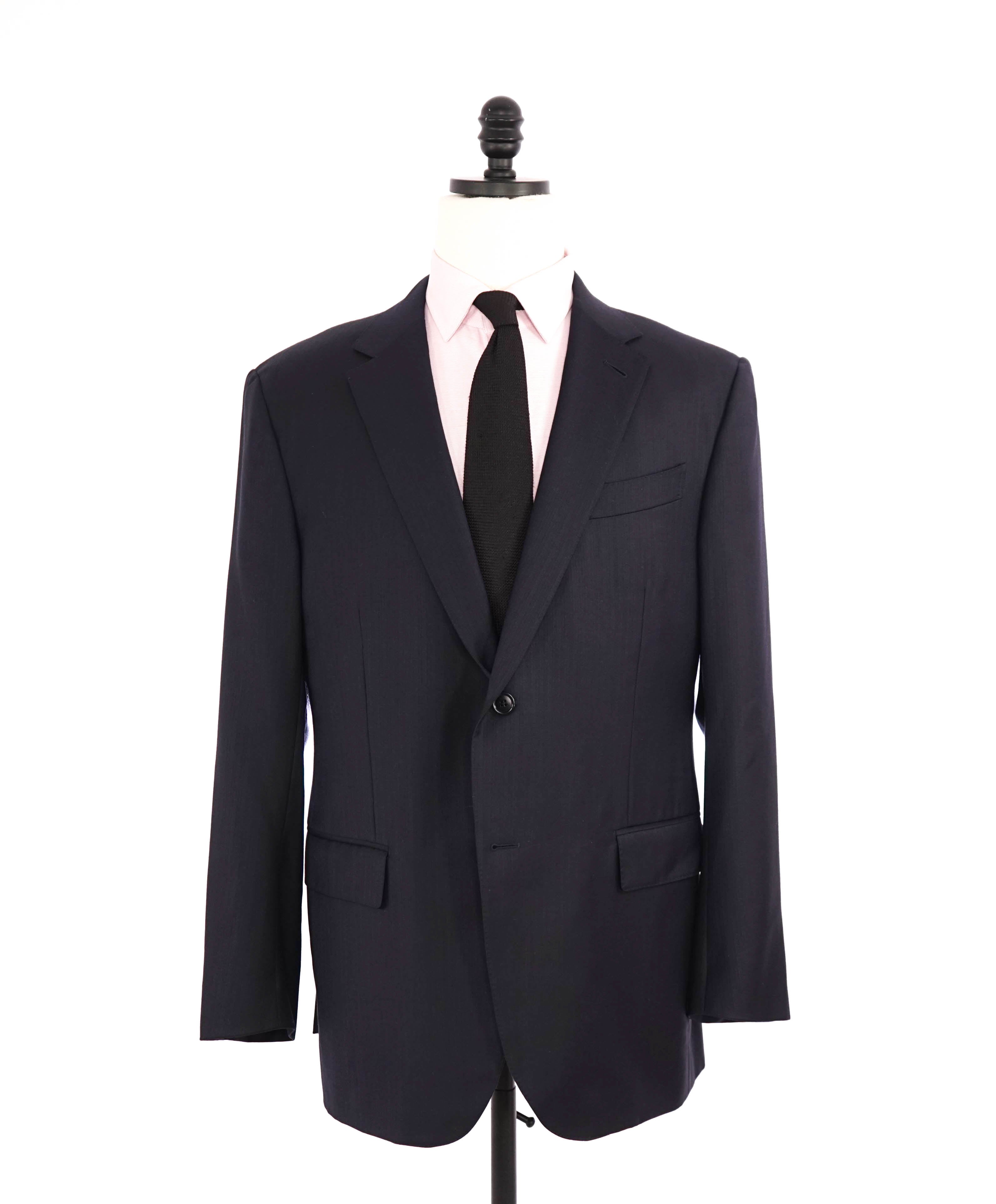 $3,690 ERMENEGILDO ZEGNA -"ACHILLFARM" Wool/Silk Navy Blue Suit - 44R