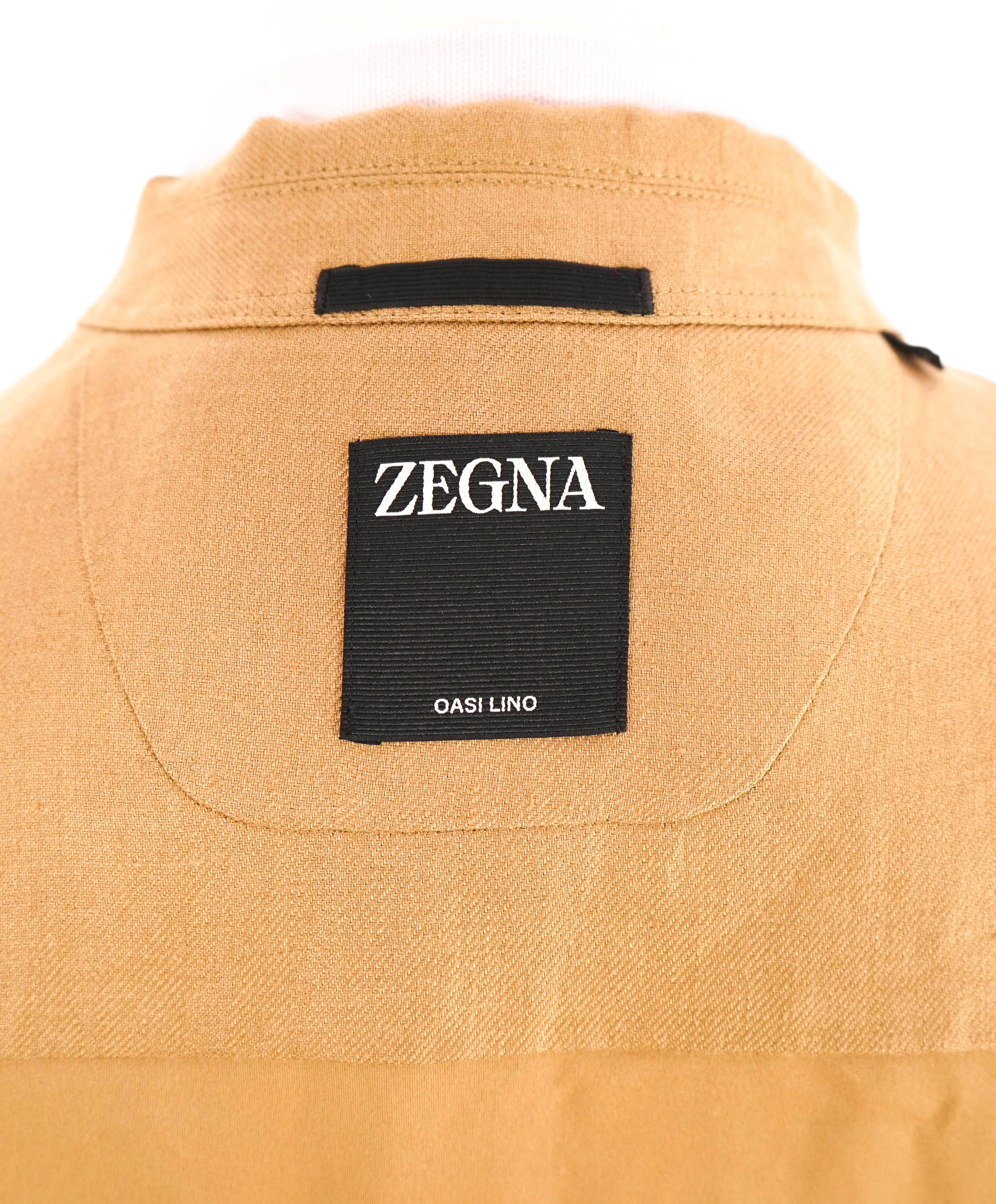 $1,690 ERMENEGILDO ZEGNA - OASI Linen Tan/Neutral Over Shirt Chore Jacket - M