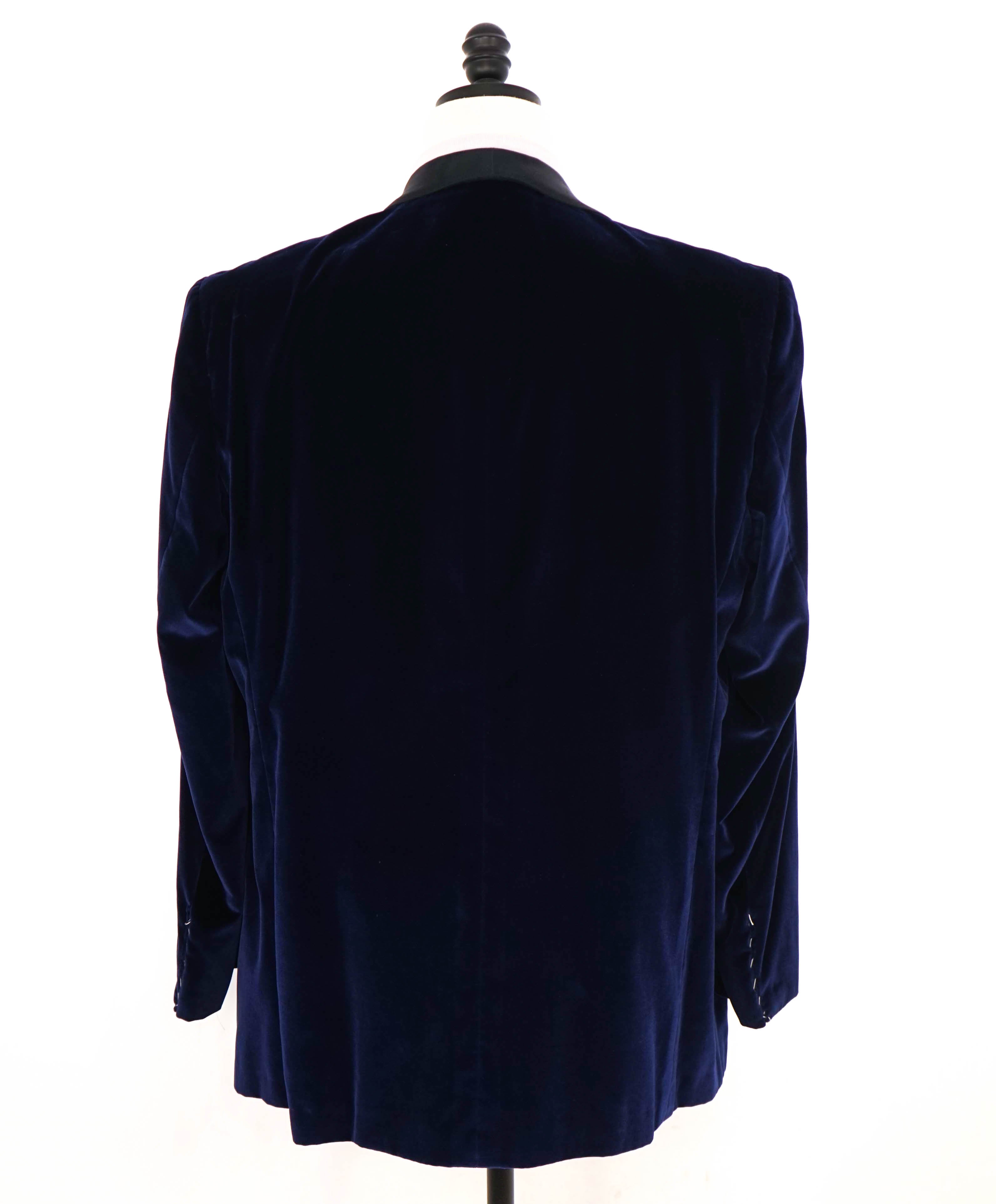 $10,000 KITON - Navy Velvet Shawl Double Breasted Dinner Jacket Blazer - 48L