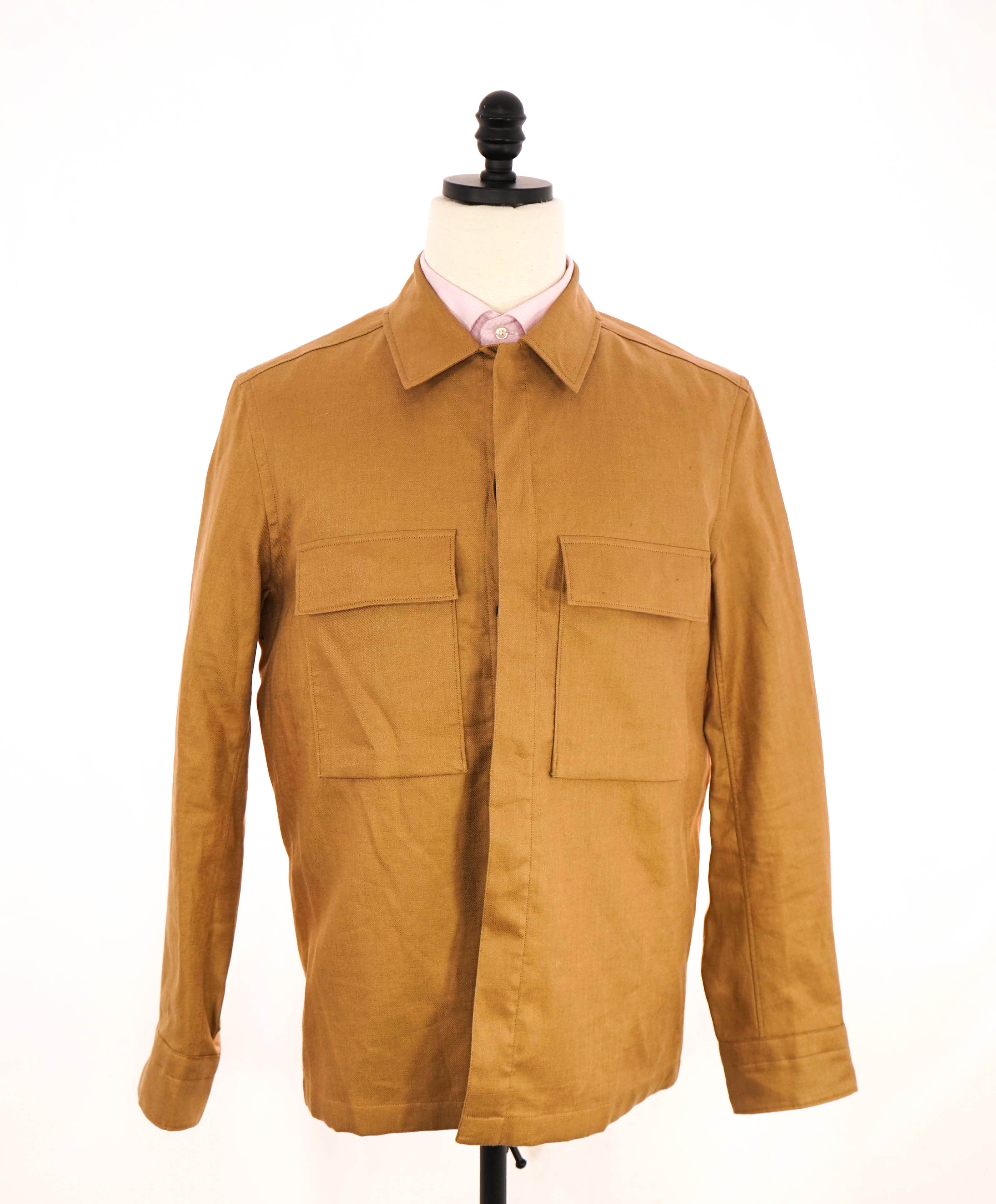 $1,690 ERMENEGILDO ZEGNA - OASI Linen Tan/Neutral Over Shirt Chore Jacket - M