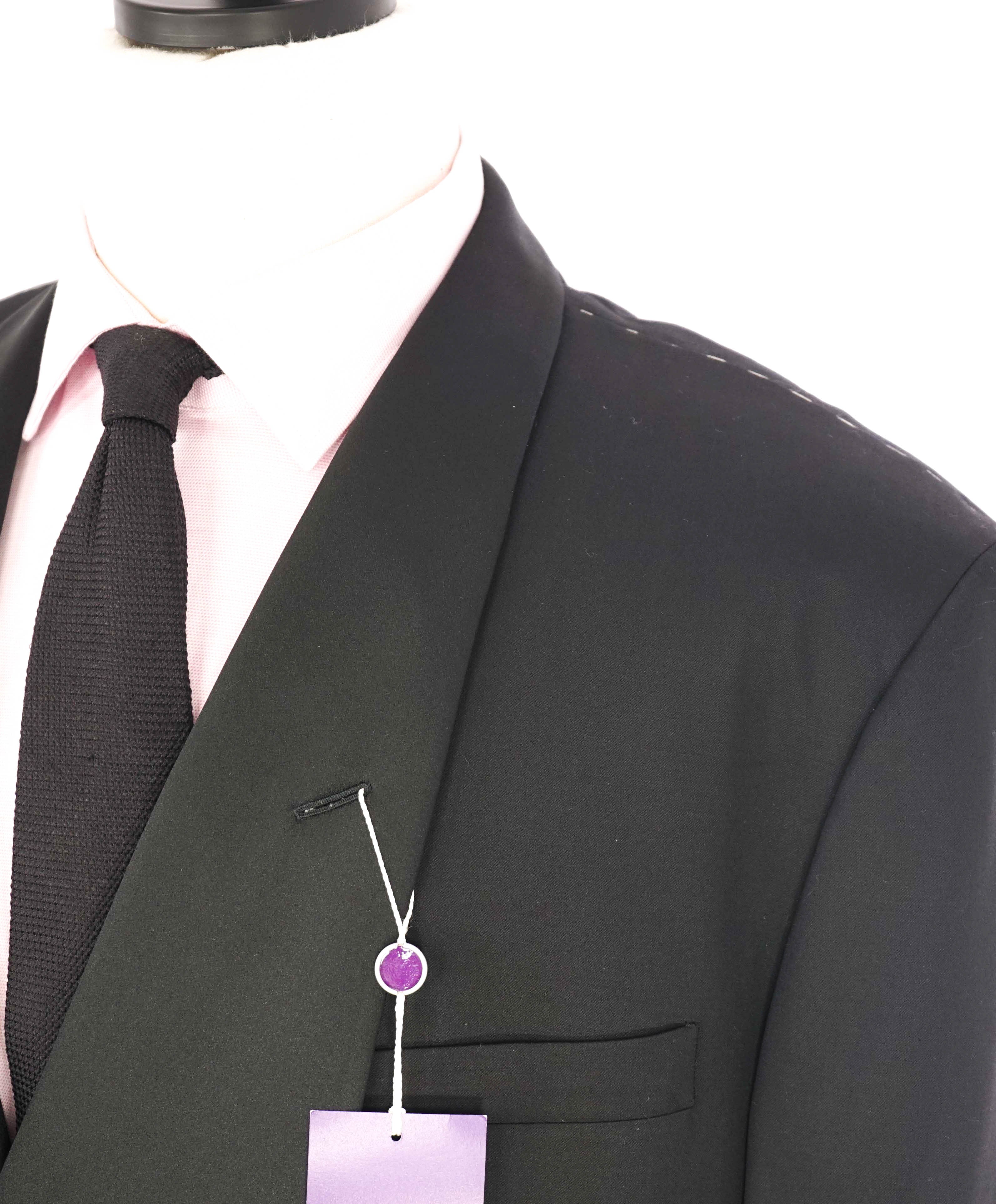 RALPH LAUREN PURPLE LABEL - Black "DOUG" Shawl Collar Double Breasted Dinner Jacket - 48L