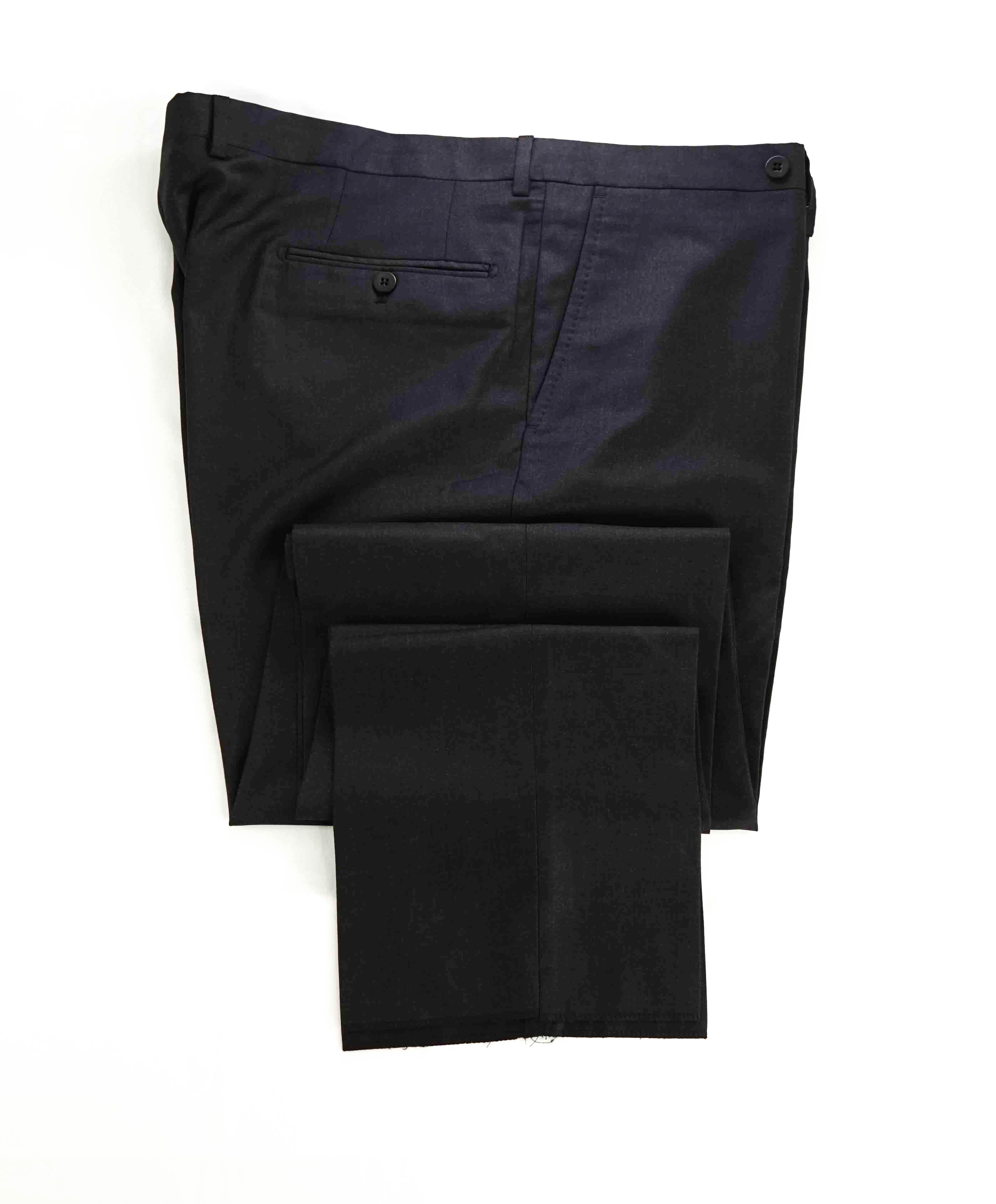 $495 EIDOS - "ELONGATED WAIST TAB" Gray Charcoal Pure Wool Dress Pants - 40W