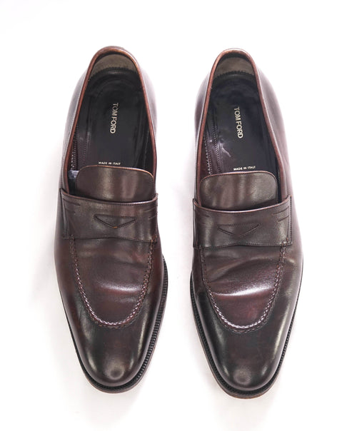 $1,790 TOM FORD - Brown Penny Round Toe Apron Loafers - 10 US (9 UK Stamped on shoe)