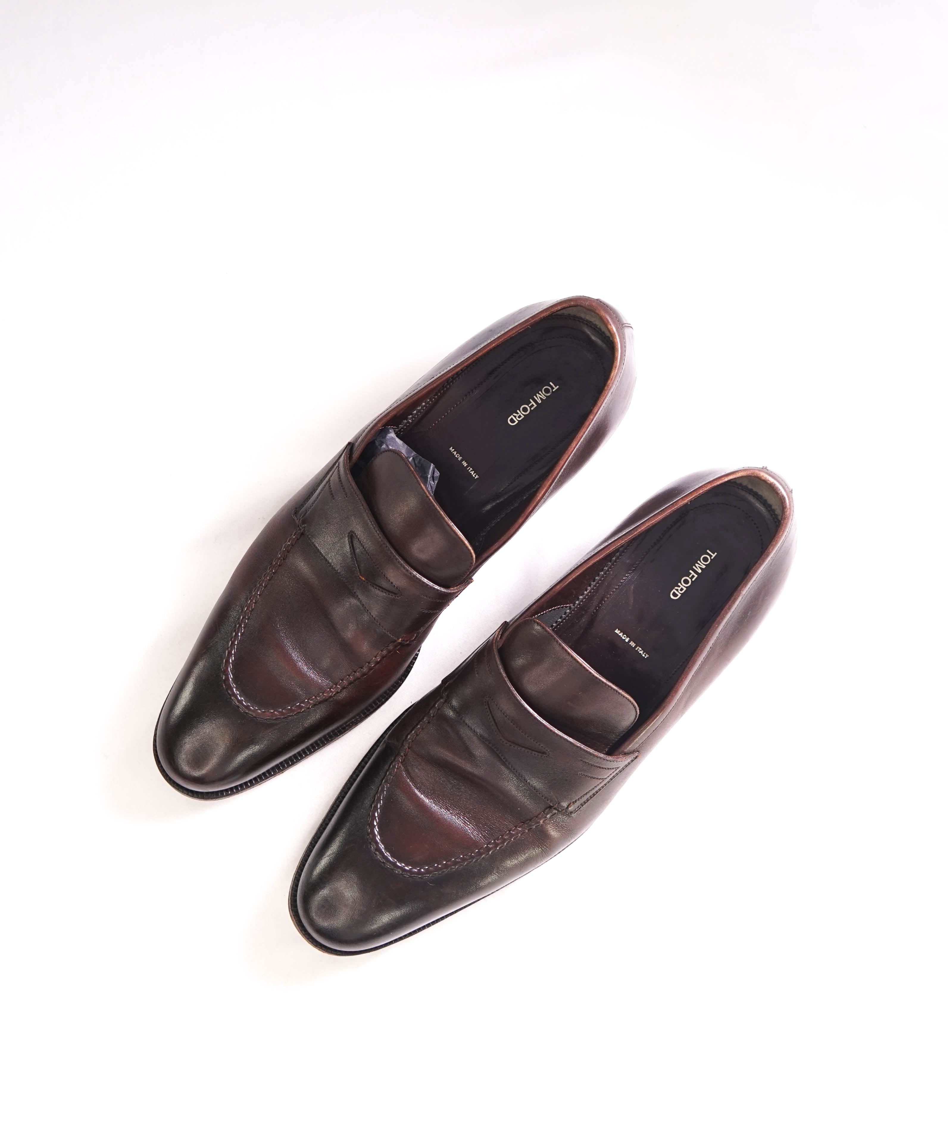 $1,790 TOM FORD - Brown Penny Round Toe Apron Loafers - 10 US (9 UK Stamped on shoe)