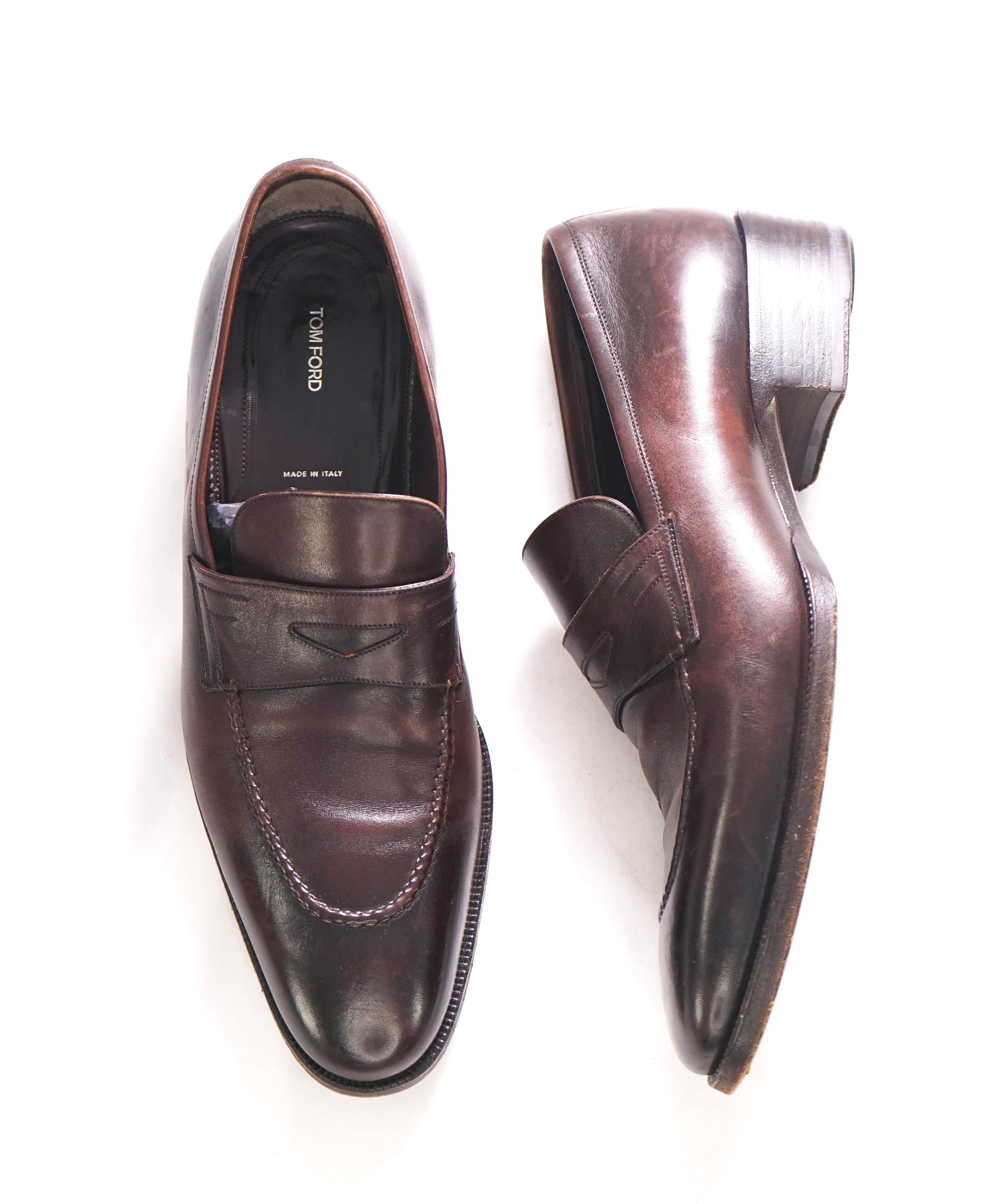 $1,790 TOM FORD - Brown Penny Round Toe Apron Loafers - 10 US (9 UK Stamped on shoe)