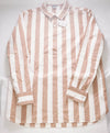 $495 ELEVENTY - Popover Cotton/Linen Ivory/Camel Button Shirt - M