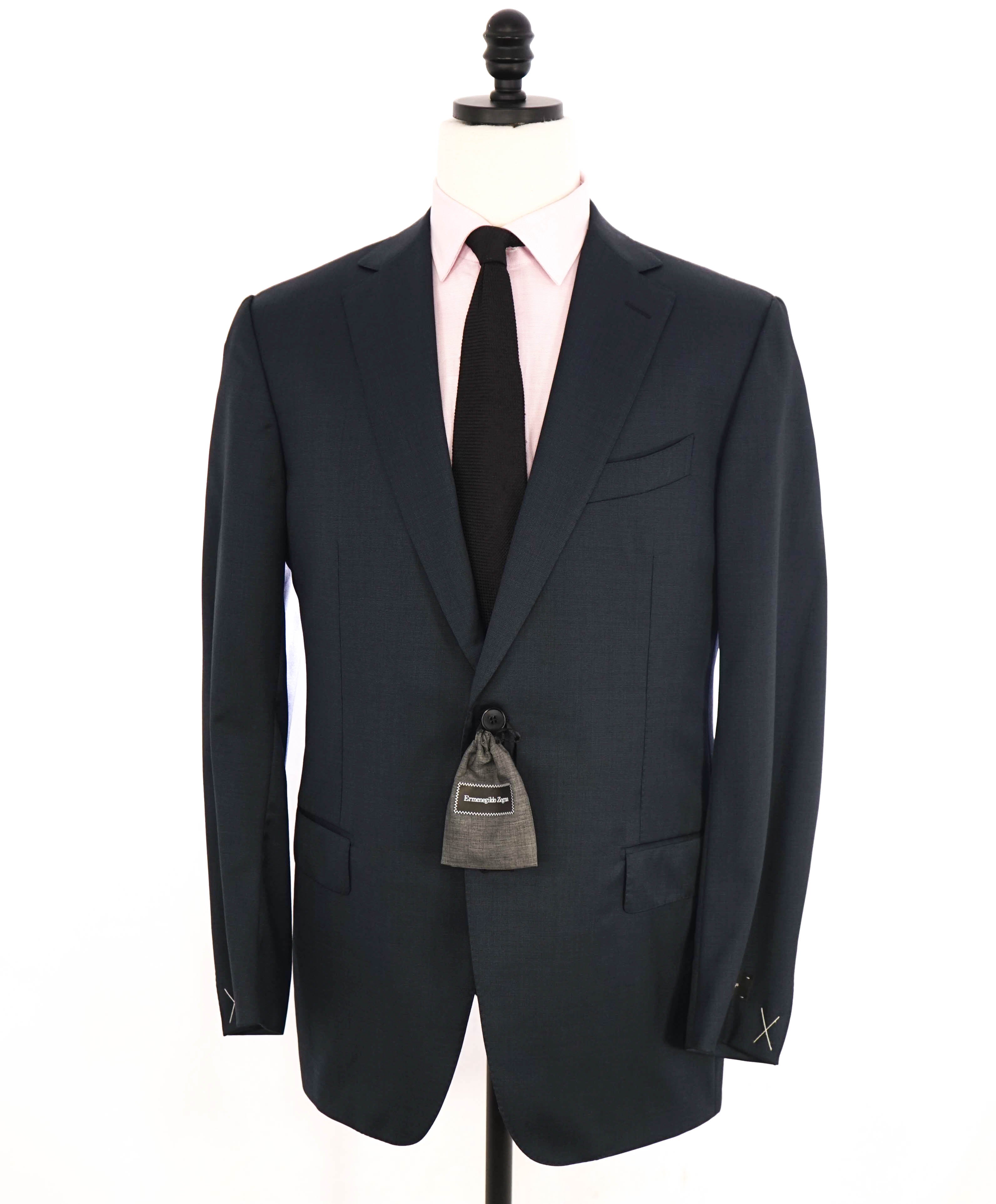 $2,695 ERMENEGILDO ZEGNA -"ALL SEASON TWILL" 2-Btn Classic NAVY Blazer - 44R