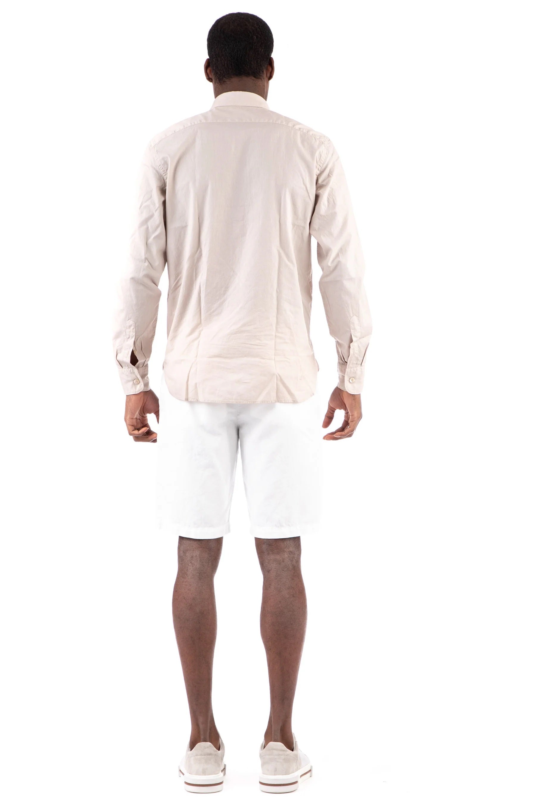 $395 ELEVENTY -Neutral *POPOVER* Wide Spread Button Dress Shirt - L (41)