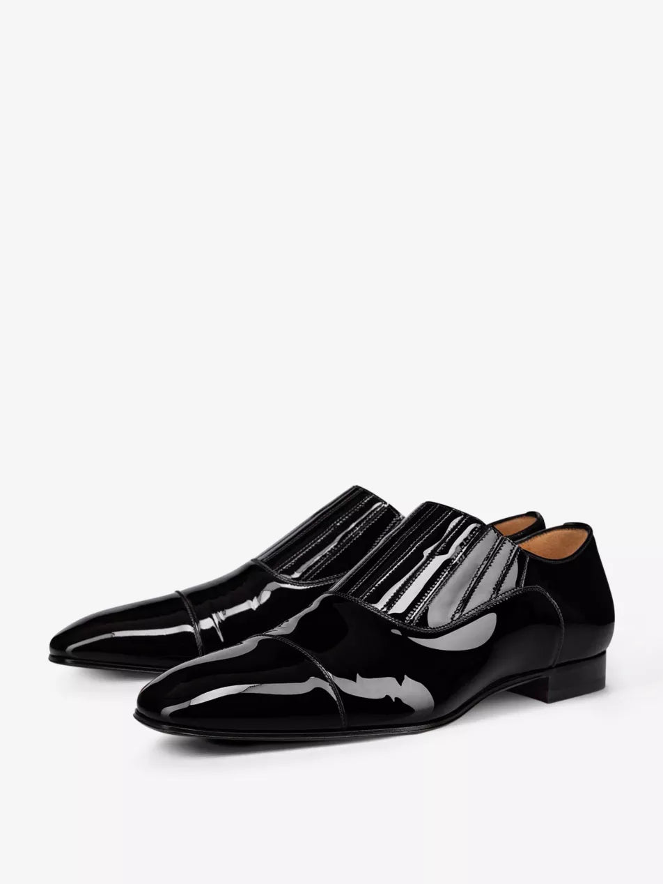 $1,050 CHRISTIAN LOUBOUTIN - *GREG ON* Black Patent Leather Loafers - 9.5 US (42.5 EU)