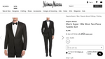 $1,995 EMPORIO ARMANI - “G LINE” 1-Btn Peak Lapel 130's Tuxedo Suit - 46L