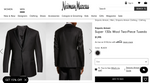 $1,995 EMPORIO ARMANI - “G LINE” 1-Btn Notch Lapel 130's Tuxedo Suit - 50R US