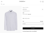 $890 ZEGNA - Regular fit "Centoventimila" Blue Stripe Button Down Shirt - 15.5 (39)