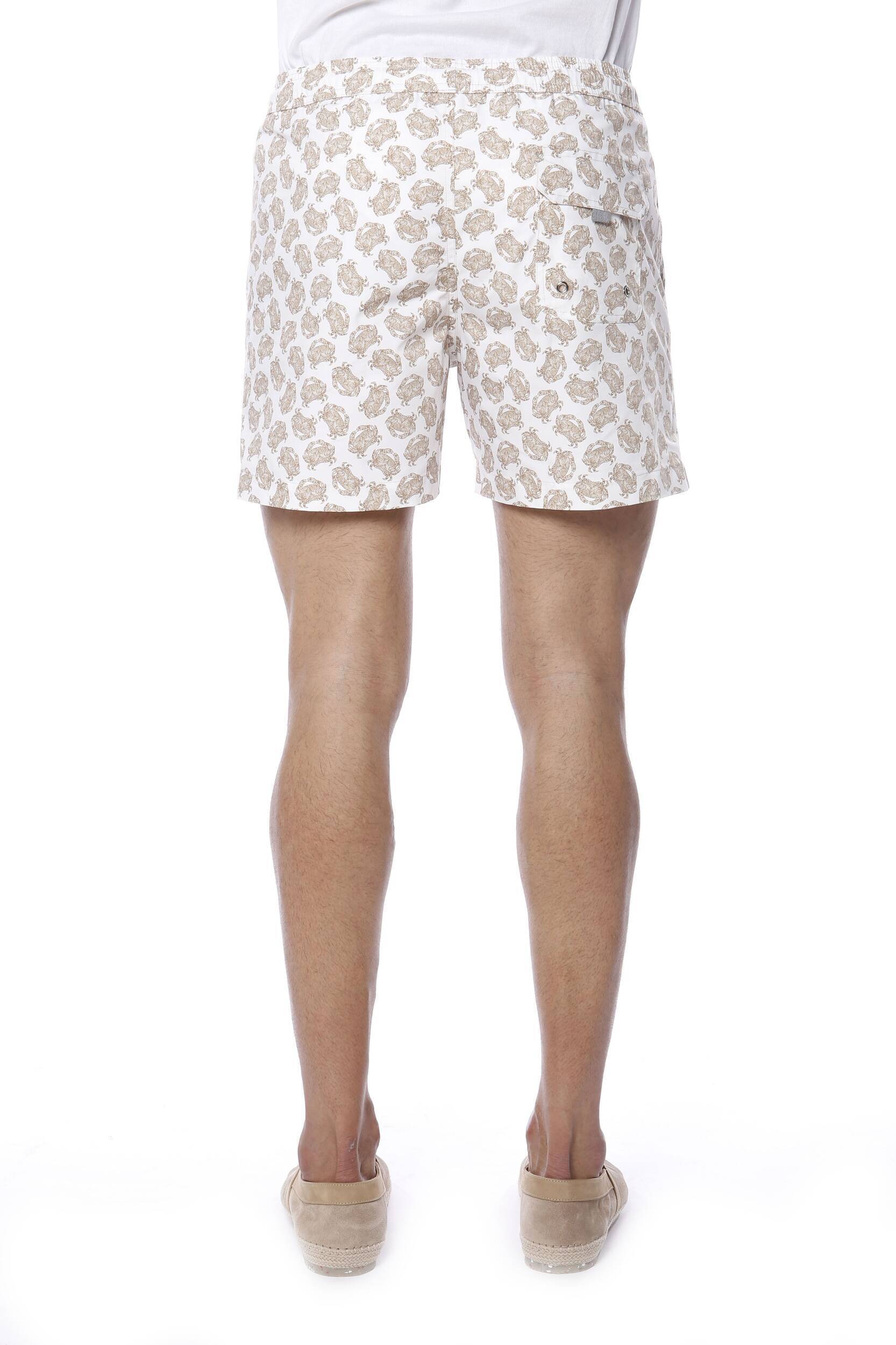 $345 ELEVENTY - Crab Pattern Draw String Swim Shorts  - M