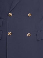 $2,825 VERSACE - (MainLine) Navy Double Breasted MEDUSA BUTTONS Blazer - 40R