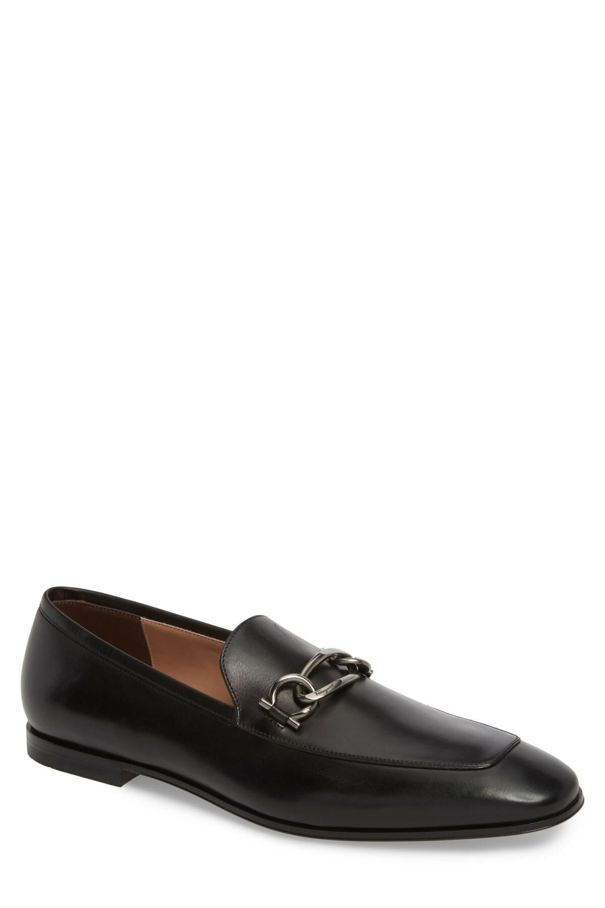 $700 SALVATORE FERRAGAMO - *BOY 2 * Chain Bit Sleek Logo Loafer - 7 EE US