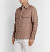 $1,690 ERMENEGILDO ZEGNA - OASI Linen Tan/Neutral Over Shirt Chore Jacket - XL