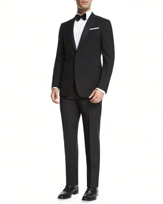 $3,995 ERMENEGILDO ZEGNA - Notch Lapel Tuxedo Wool/Silk 2-Piece - 46L