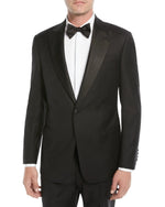 $1,995 EMPORIO ARMANI - “G LINE” 1-Btn Peak Lapel 130's Tuxedo Suit - 46L