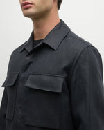 $1,690 ZEGNA (ERMENEGILDO) - OASI Linen BLACK/GRAY Over Shirt Chore Jacket - L