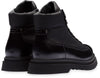 $1,520 PRADA - Mens Combat Boots Black Leather Hook Eye Hiking Derby- 10 US (9)