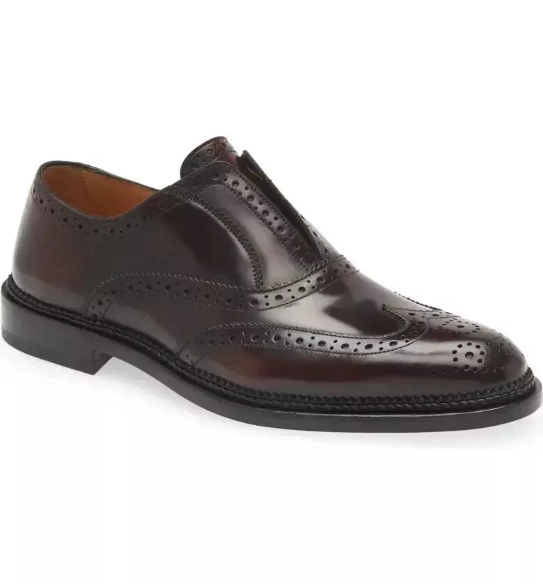 $1,150 SALVATORE FERRAGAMO - "Gaudino" Logo Brogue Loafers - 9 EE US