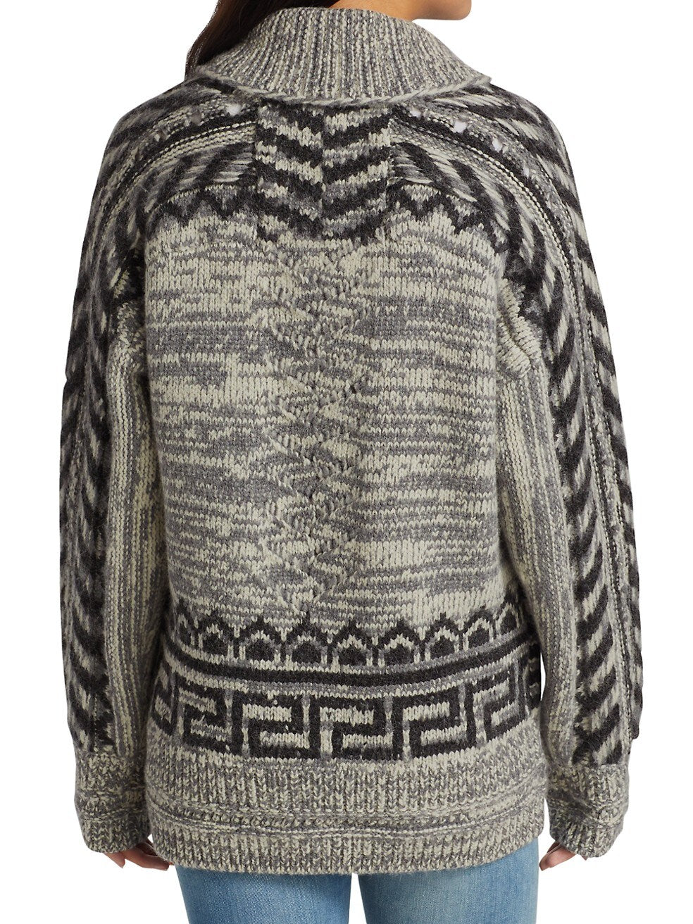 $695 RAG & BONE - "COWICHAN" ALPACA WOOL Fair Isle Cardigan Sweater - XS