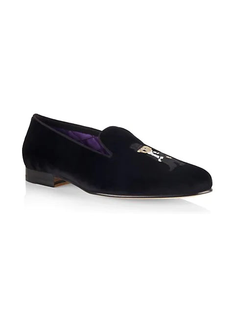 $800 RALPH LAUREN PURPLE LABEL - POLO "ALONZO" BEAR Black Loafers - 9