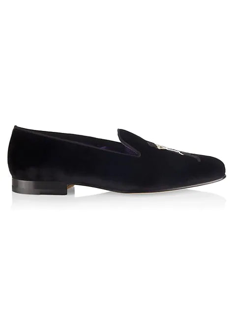 $800 RALPH LAUREN PURPLE LABEL - POLO "ALONZO" BEAR Black Loafers - 8