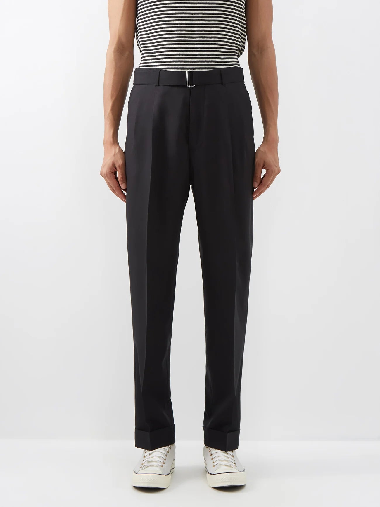 $435 OFFICINE GENERALE - Luigi Pleated Wool Dress Pants - 32W