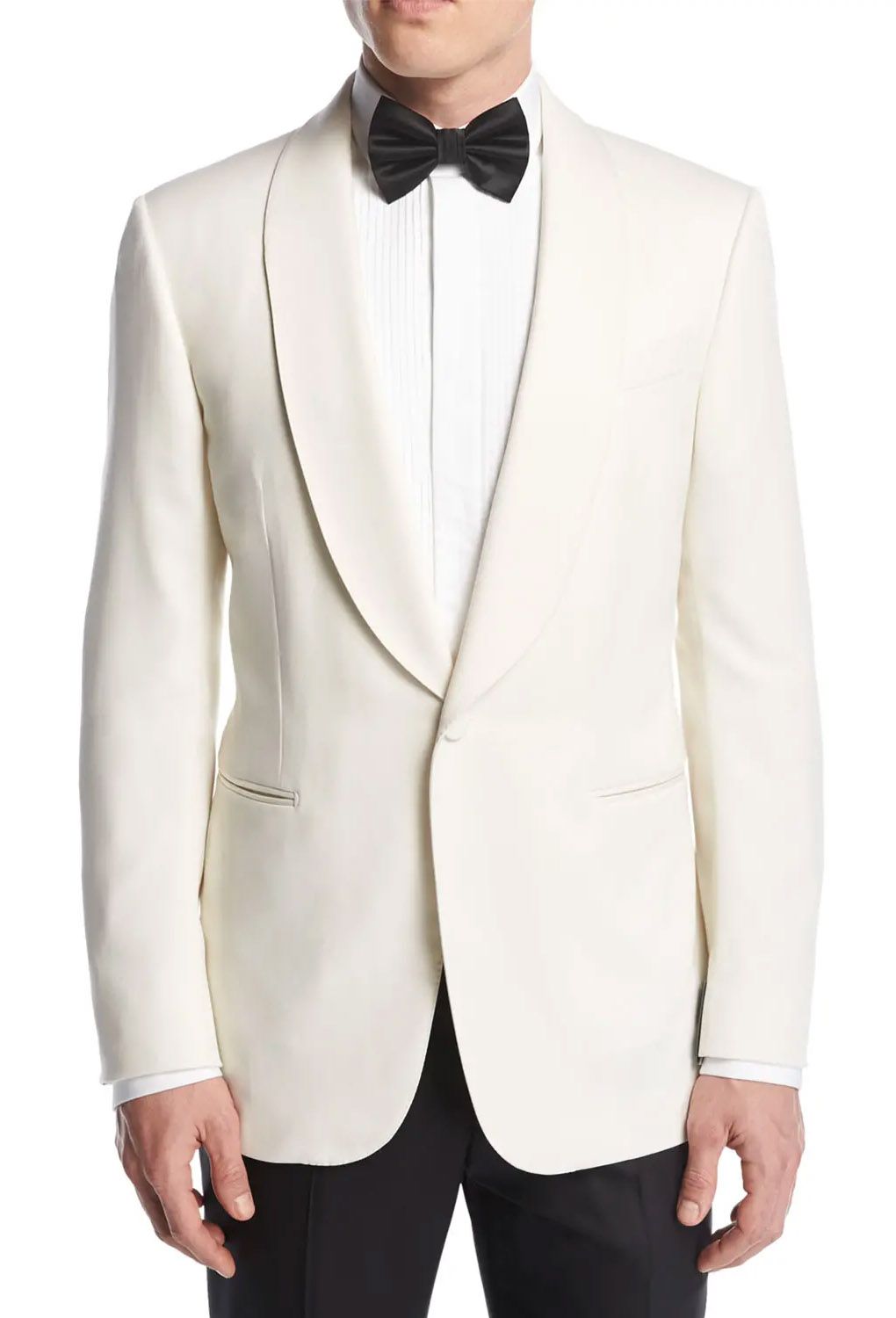 ERMENEGILDO ZEGNA - IVORY "Mila Venezia" Shawl Collar Dinner Jacket Blazer - 46R