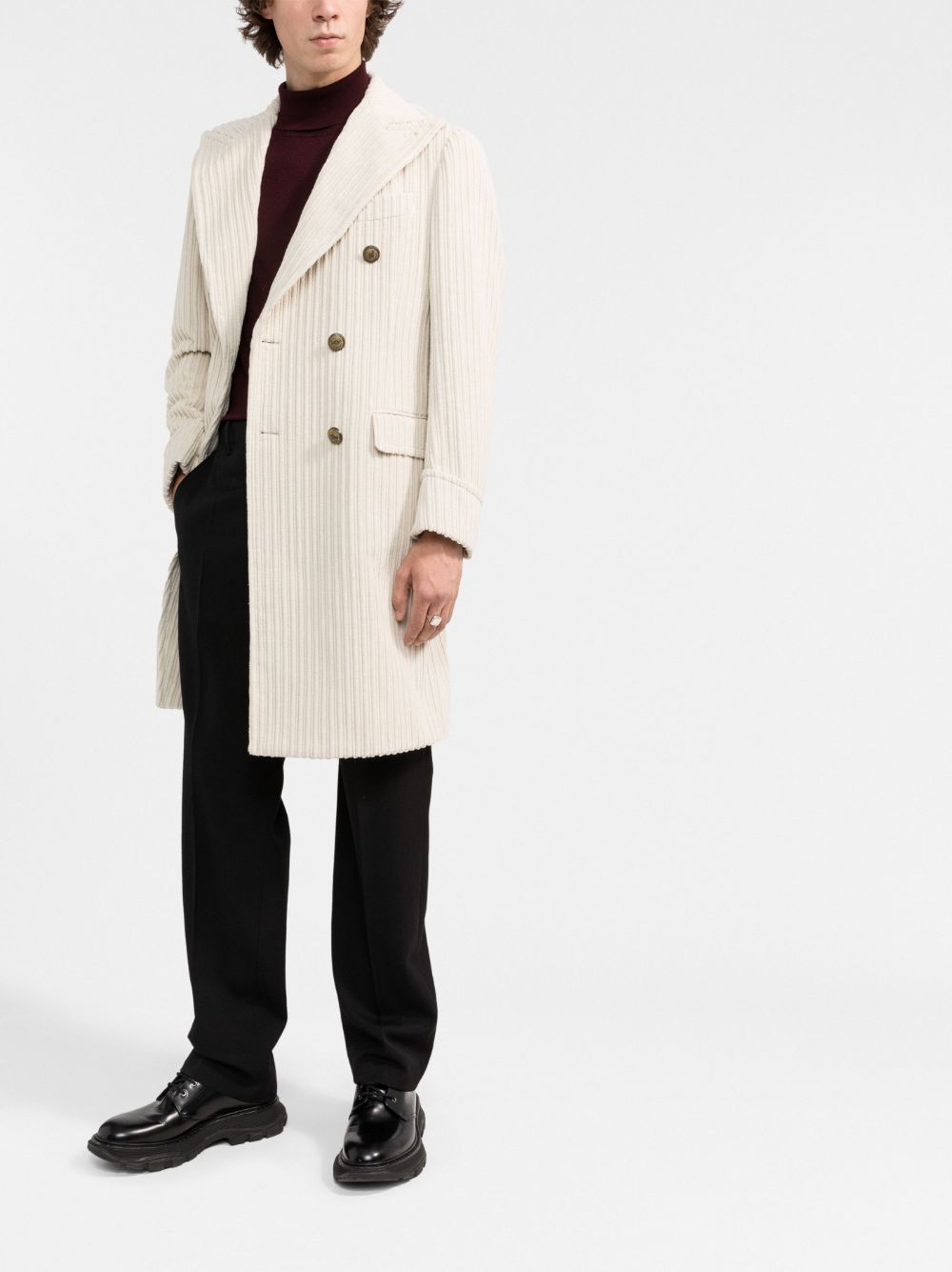 ERMENEGILDO ZEGNA -By ELEVENTY "CASHCO" CASHMERE Corduroy Coat - 44US