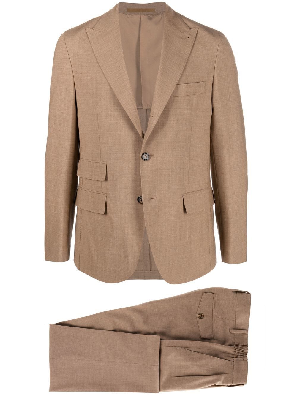 ELEVENTY - Peak Lapel Brown Semi-Lined Summer Suit - 40 US (50EU)