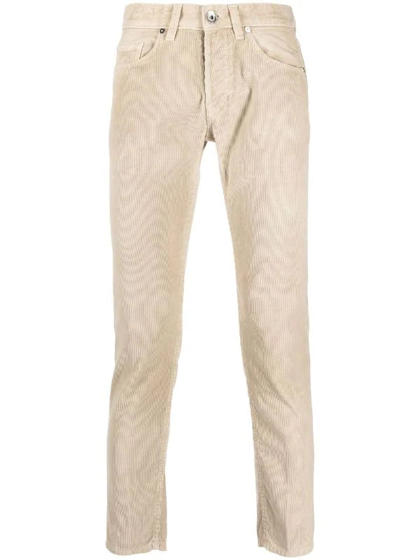 ELEVENTY - 5-Pocket Neutral Beige/Ivory Chino Twill/Cord Cotton Pants - 33W