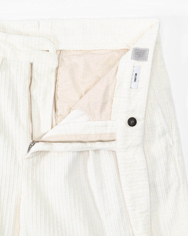 ELEVENTY - *SIDE TAB* BELTED White Corduroy Dress Pants- 33W