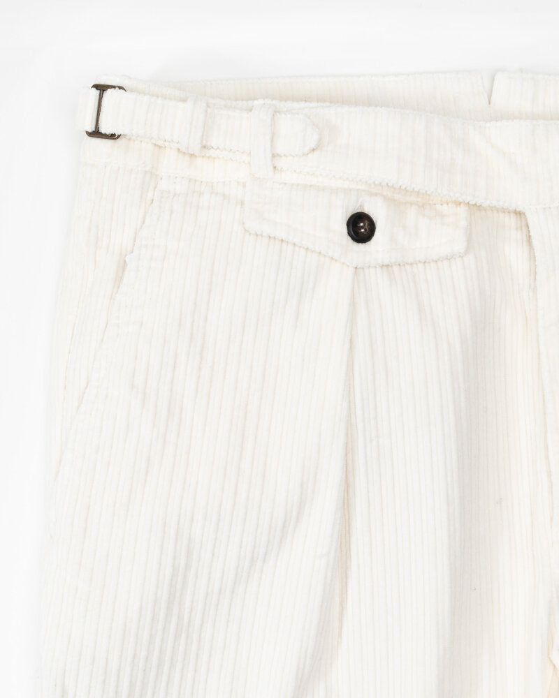 ELEVENTY - *SIDE TAB* BELTED White Corduroy Dress Pants- 33W