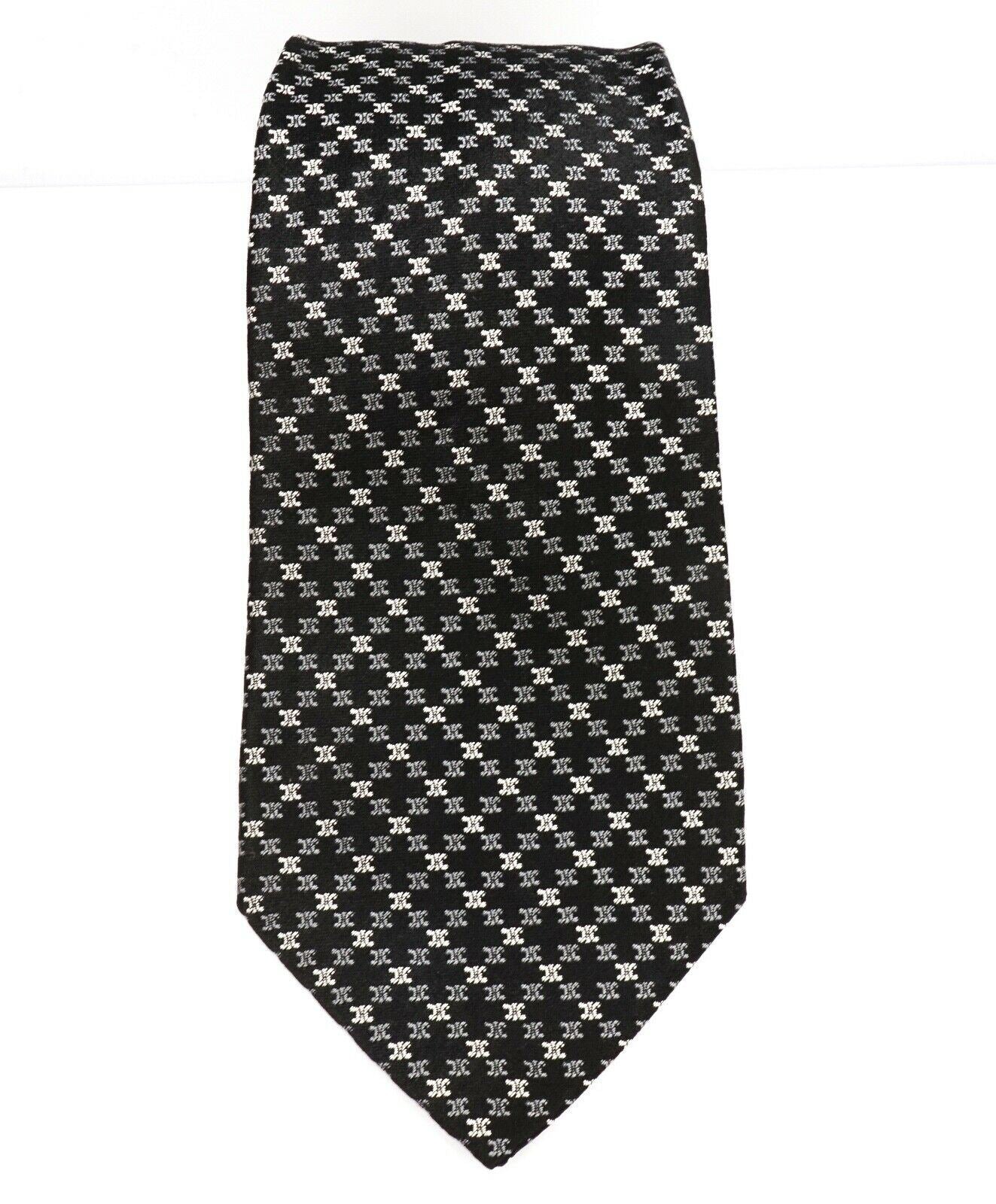 $195 CELINE - Modern Silk LOGO Necktie -