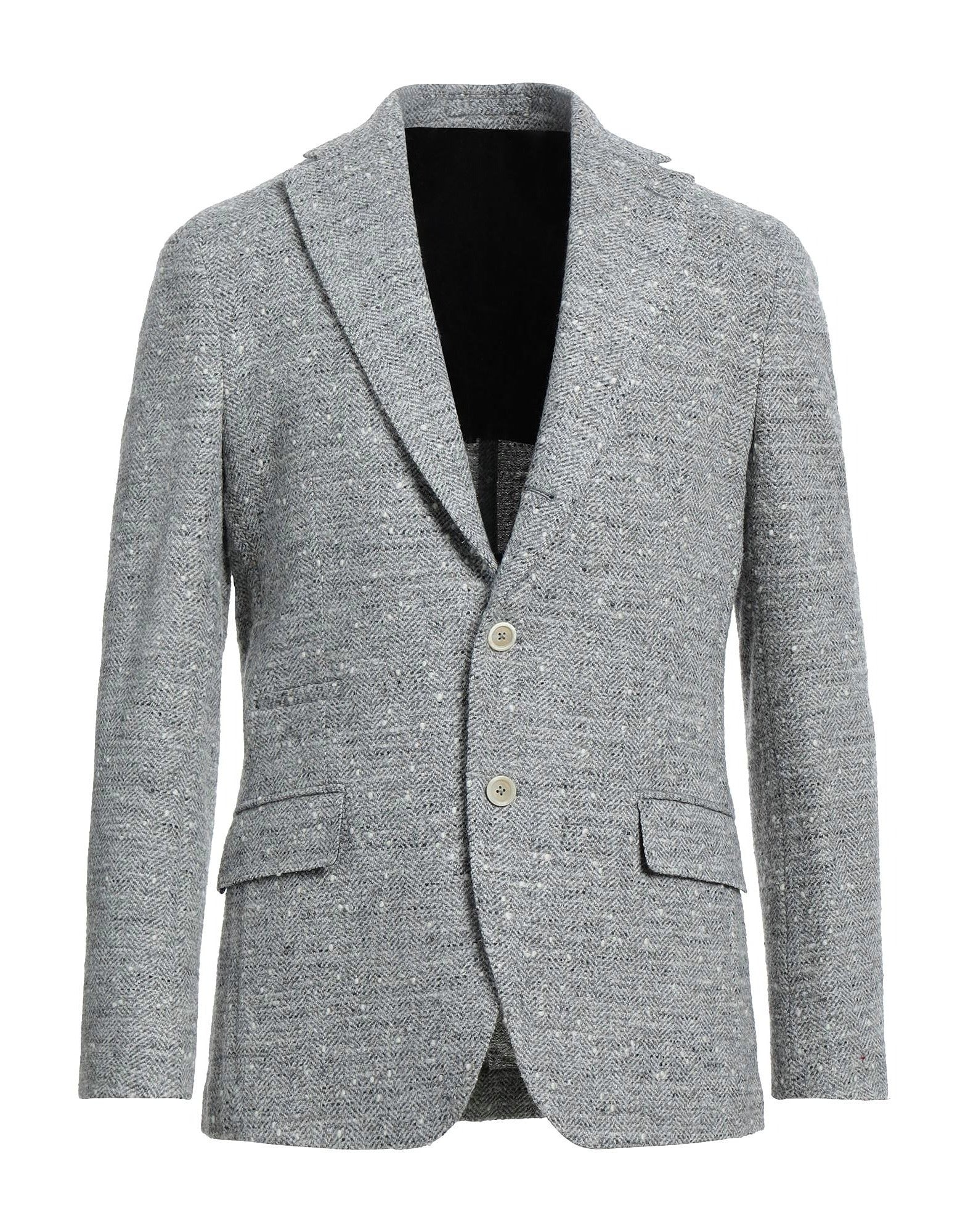 $2,295 ELEVENTY - ALPACA / WOOL Gray FleckSemi-Lined Blazer - 40 US (50EU)