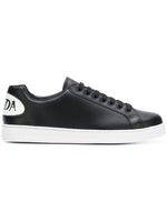 PRADA - Black Leather Vitello Fumetto Comic Patch Sneaker - 10 US