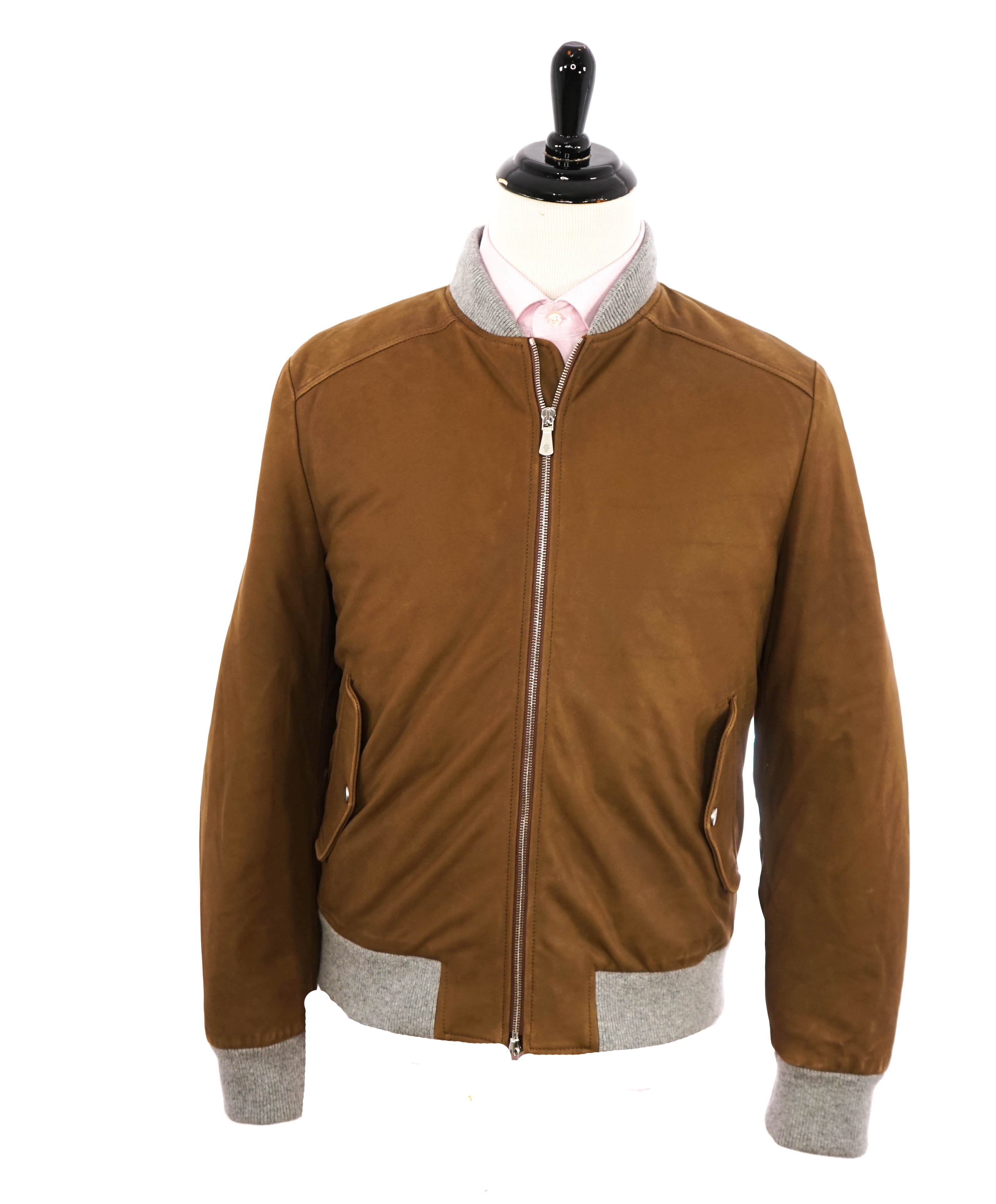 $3,350 ELEVENTY - LEATHER INSULATED Aviator/Bomber Jacket (Brunello Cucinelli)- 40US